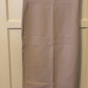 Dark Beige Pencil Midi Skirt with Small Back Slit: Buy 2 for 30.
